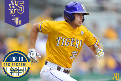 SEC Baseball on X: TOP 10 #SEC UNIFORMS 2️⃣ - LSU Script Pinstripes The  script Tigers from the '90s paired with the iconic purple and gold makes  for one of the best